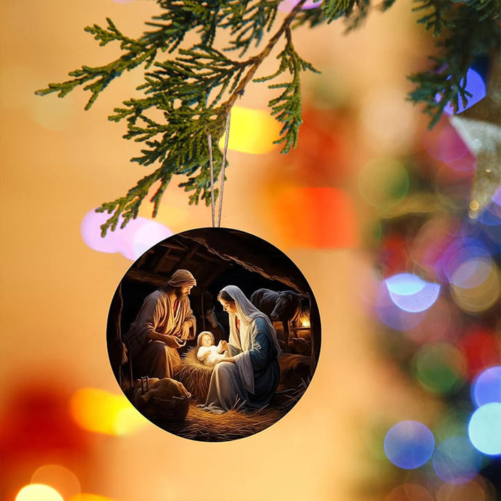 Christianartworkshop Realistic Styles Jesus Born Christmas Hanging Ornaments B - image 6