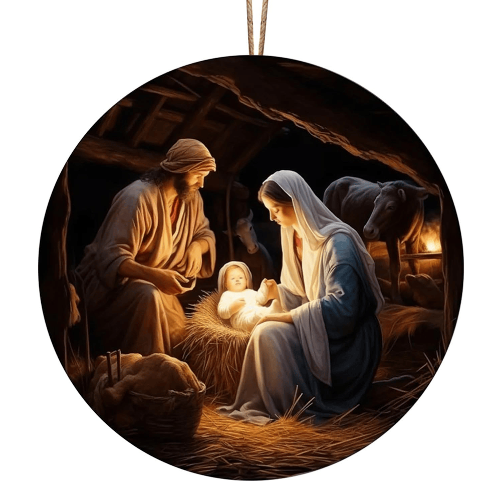 Christianartworkshop Realistic Styles Jesus Born Christmas Hanging Ornaments B - image 7
