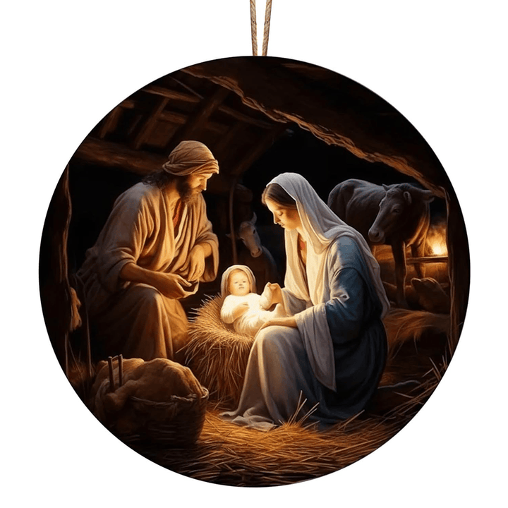 Christianartworkshop Realistic Styles Jesus Born Christmas Hanging Ornaments B - image 7