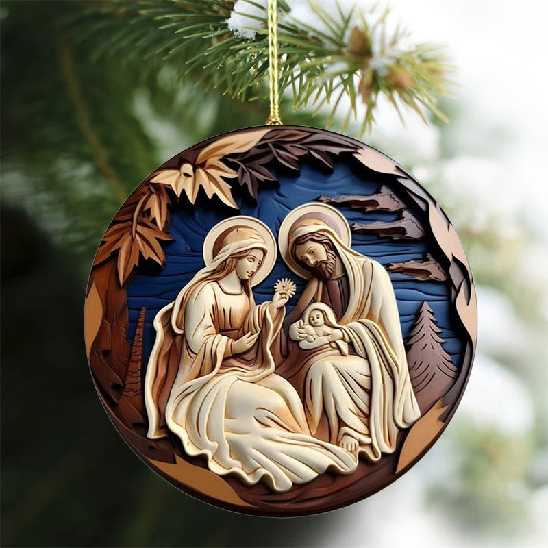Christianartworkshop Retro Nativity Christmas Hanging Ornaments C - image 5