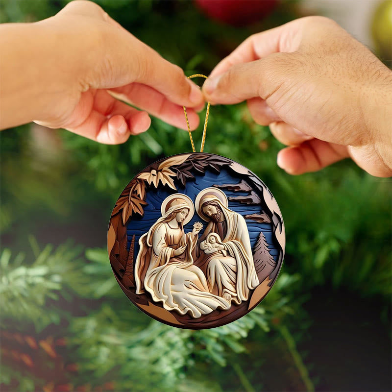 Christianartworkshop Retro Nativity Christmas Hanging Ornaments C - image 6