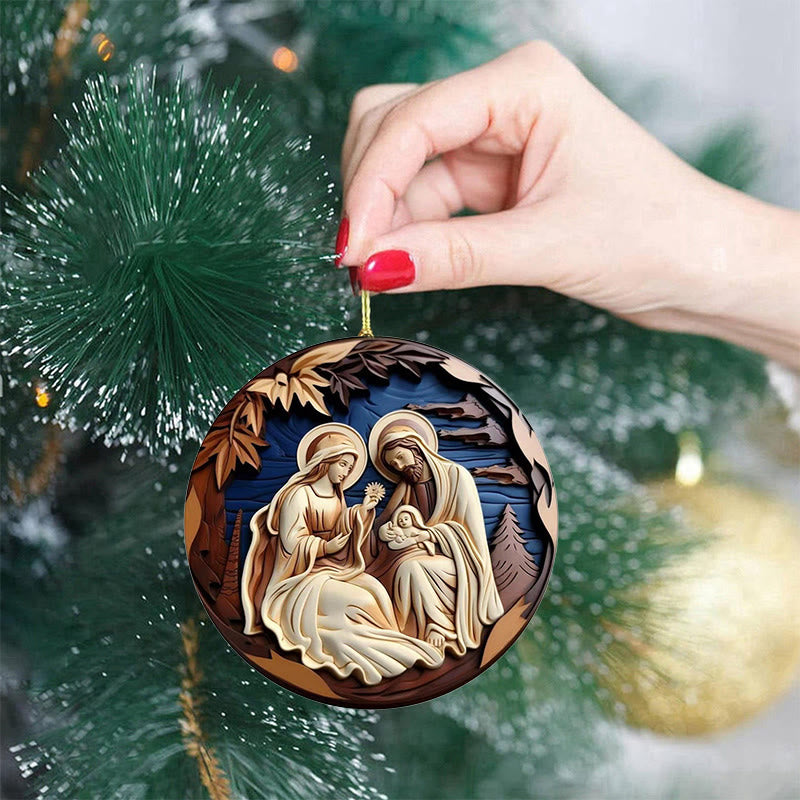 Christianartworkshop Retro Nativity Christmas Hanging Ornaments C - image 3