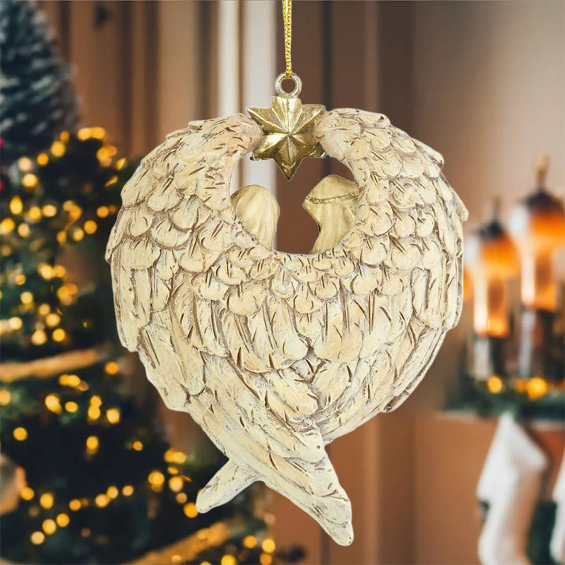 Christianartworkshop Classic Style Nativity Scene Angels Wings Star Christmas Nativity Hanging Ornaments - image 9