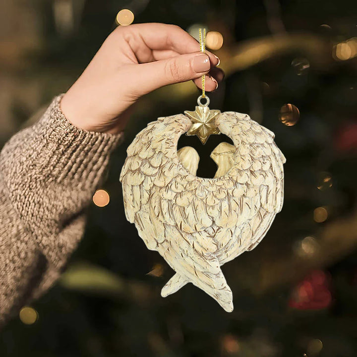 Christianartworkshop Classic Style Nativity Scene Angels Wings Star Christmas Nativity Hanging Ornaments - image 7