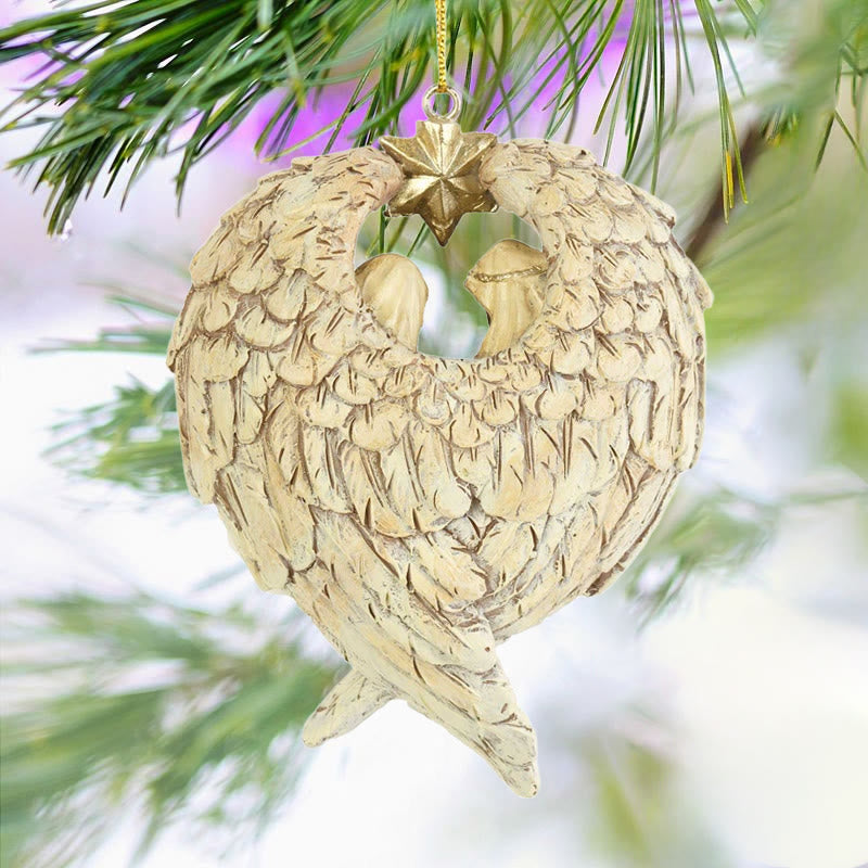 Christianartworkshop Classic Style Nativity Scene Angels Wings Star Christmas Nativity Hanging Ornaments - image 5