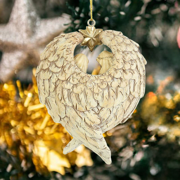 Christianartworkshop Classic Style Nativity Scene Angels Wings Star Christmas Nativity Hanging Ornaments - image 3