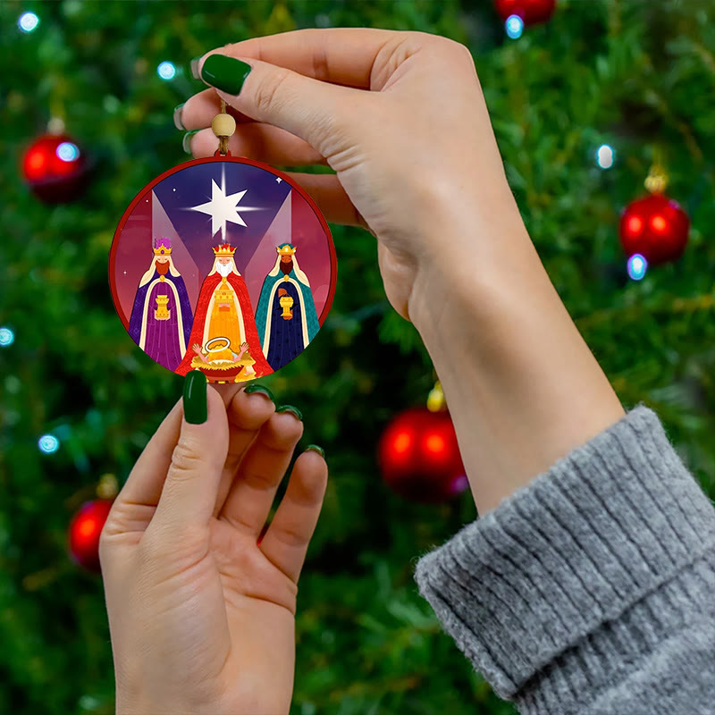 Christianartworkshop Illustration Styles Three Wisemen Kings Christmas Ornaments C - image 3