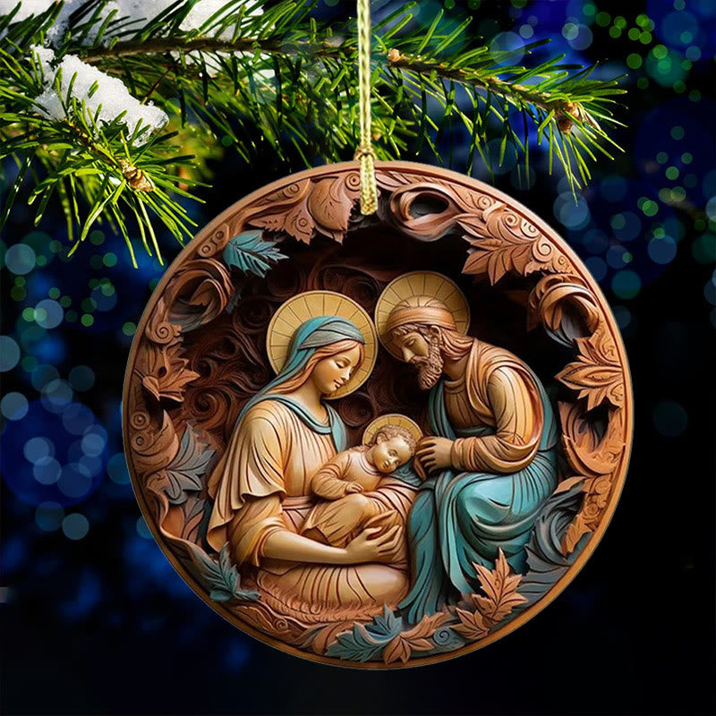Christianartworkshop Retro Nativity Christmas Hanging Ornaments B - Arcylic - image 1