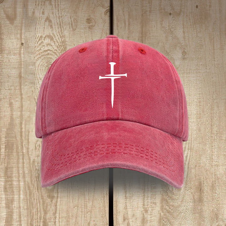 Christianartworkshop Minimalist Three Nails Cross Hat: Simplicity Meets Salvation - Red - image 11