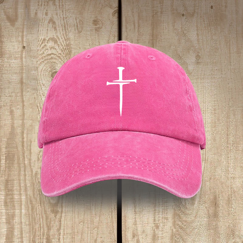 Christianartworkshop Minimalist Three Nails Cross Hat: Simplicity Meets Salvation - Rose - image 13