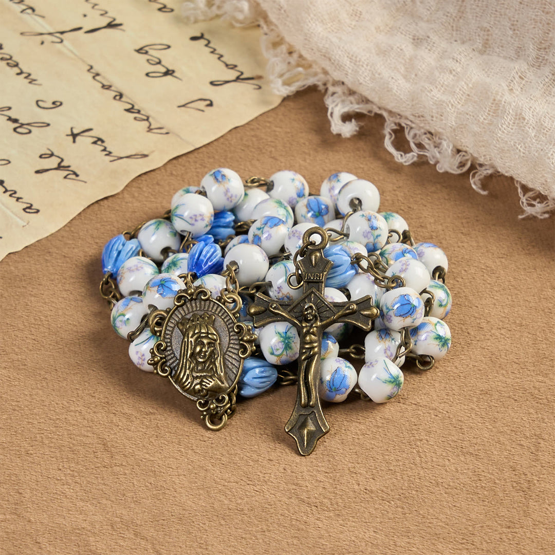 Christianartworkshop Thanksgiving Gift: Immaculate Heart of Mary Rosary + Thanksgiving Card | Expressing Gratitude Through Faith - image 4