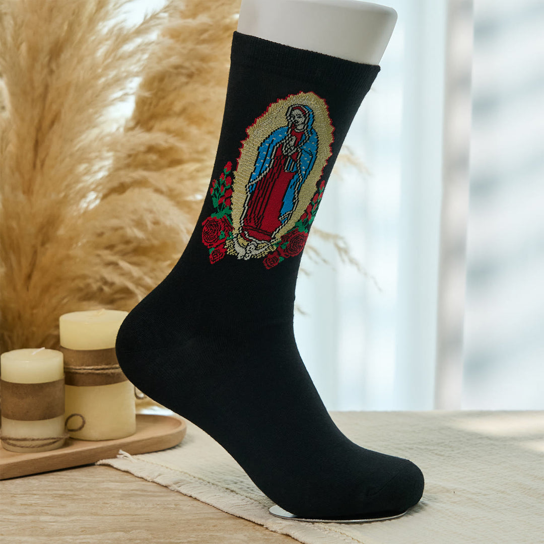 Christianartworkshop Faithful Our Lady of Guadalupe Unisex Socks Bringing Faith and Daily Blessings - image 4