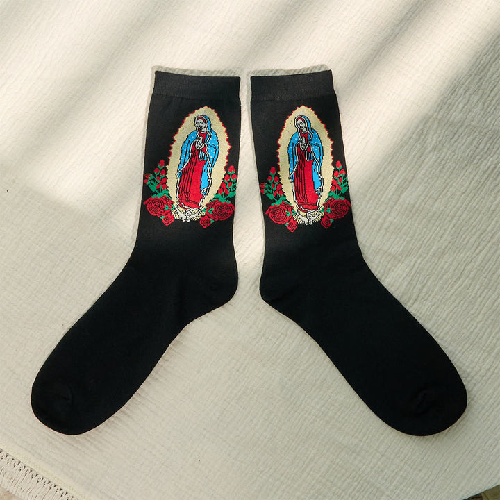 Christianartworkshop Faithful Our Lady of Guadalupe Unisex Socks Bringing Faith and Daily Blessings - One Size Fits Most (EU 36-46 / US 4-13) - 10 Pairs - image 0