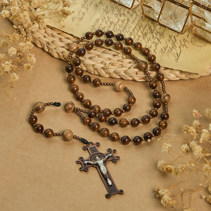 Christianartworkshop Artisan Wooden Rosary: Earth - Toned Beads & Jesus Crucifix - image 5