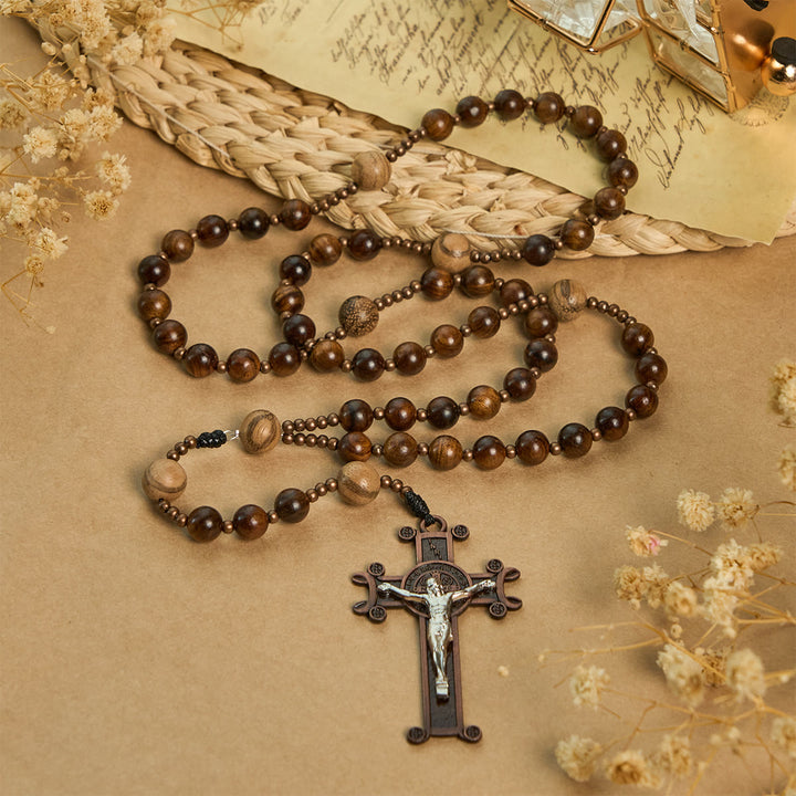 Christianartworkshop Artisan Wooden Rosary: Earth - Toned Beads & Jesus Crucifix - image 4