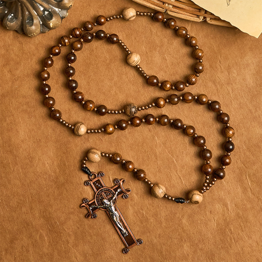 Christianartworkshop Artisan Wooden Rosary: Earth - Toned Beads & Jesus Crucifix - image 2