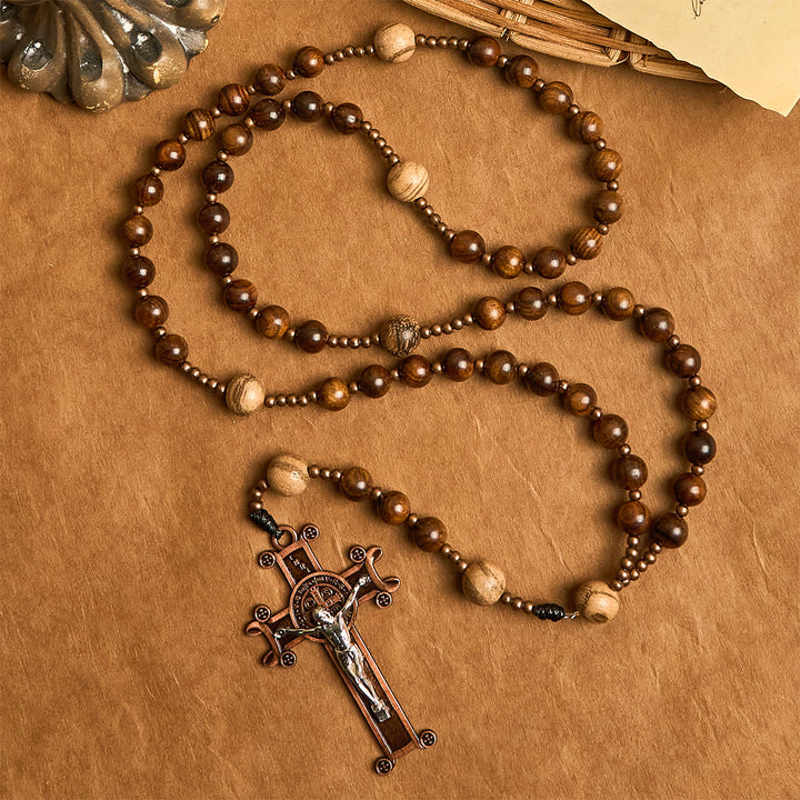 Christianartworkshop Artisan Wooden Rosary: Earth - Toned Beads & Jesus Crucifix - image 2