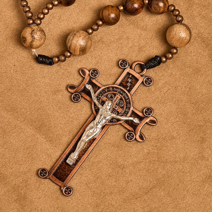 Christianartworkshop Artisan Wooden Rosary: Earth - Toned Beads & Jesus Crucifix - image 8