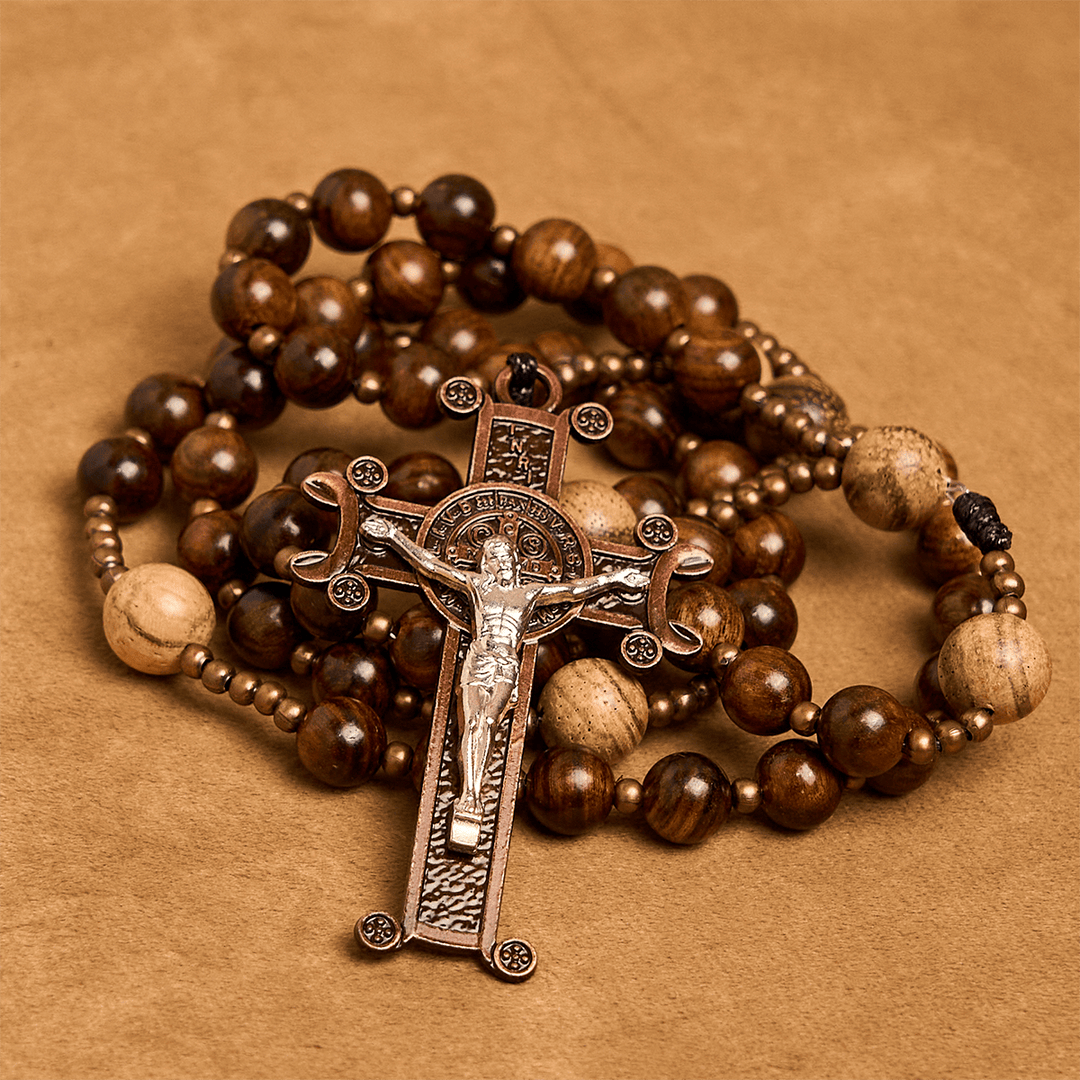 Christianartworkshop Artisan Wooden Rosary: Earth - Toned Beads & Jesus Crucifix - image 6