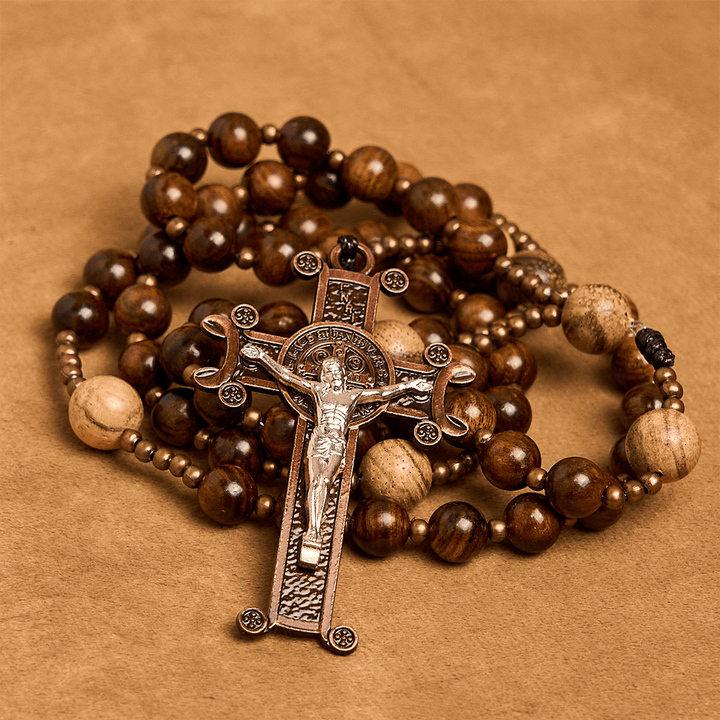 Christianartworkshop Artisan Wooden Rosary: Earth - Toned Beads & Jesus Crucifix - image 6