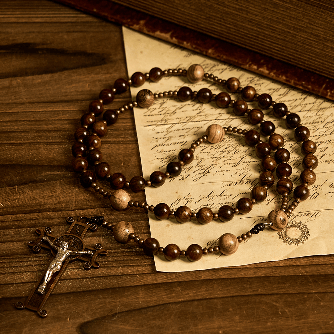 Christianartworkshop Artisan Wooden Rosary: Earth - Toned Beads & Jesus Crucifix - image 3