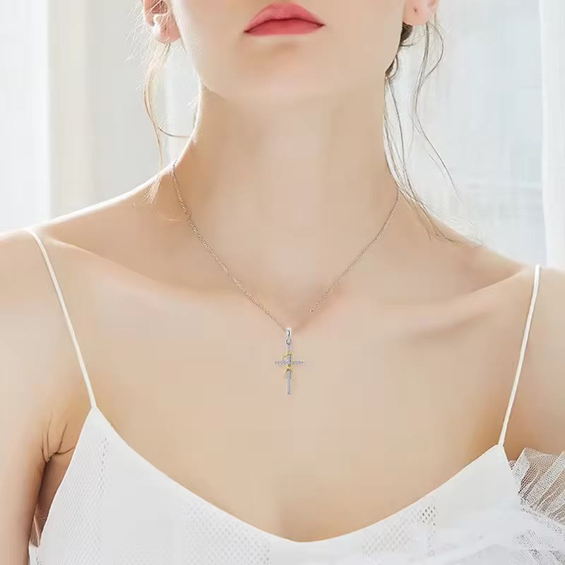 Christianartworkshop Multicolored Elegant Infinity Heart Cross Pendant Necklace - image 1