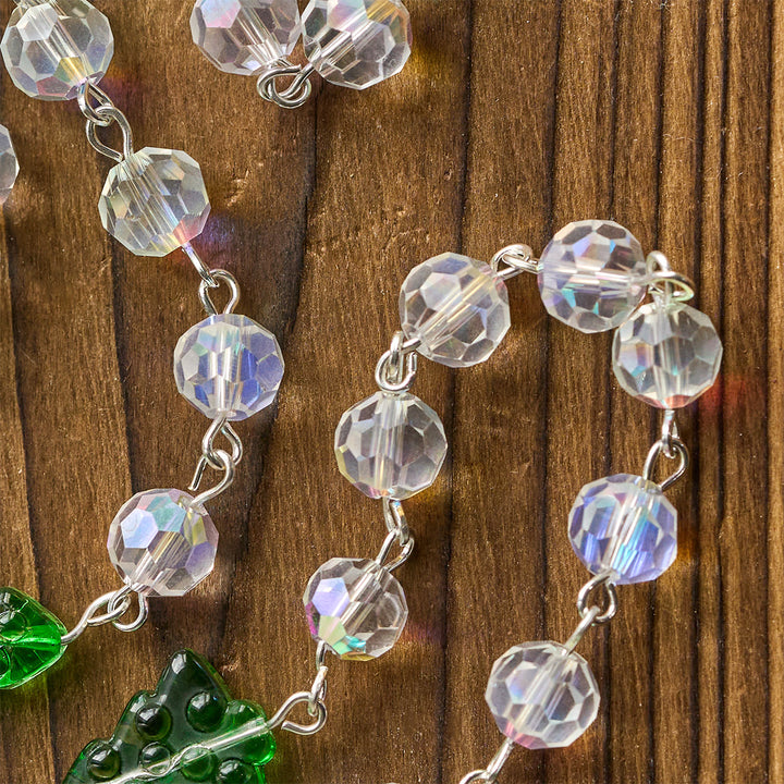 Christianartworkshop Festive Faith Rosary: Iridescent Translucent Beads & Christmas Tree Accents - image 9