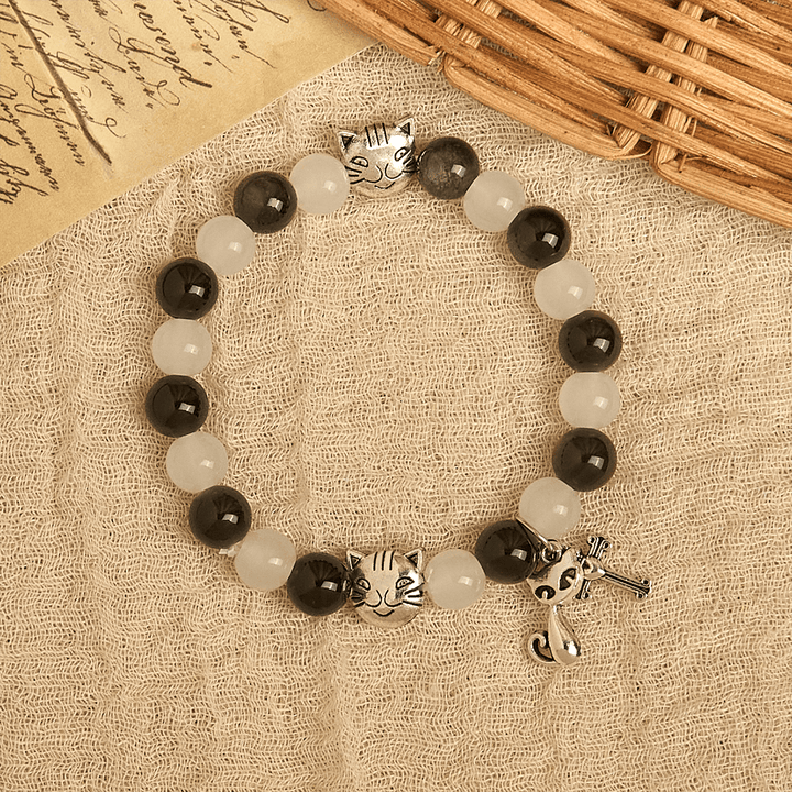 Christianartworkshop Our Lady's Blessing with Black & White Cow Cat Beads Bracelet, Animal Rosary - image 13