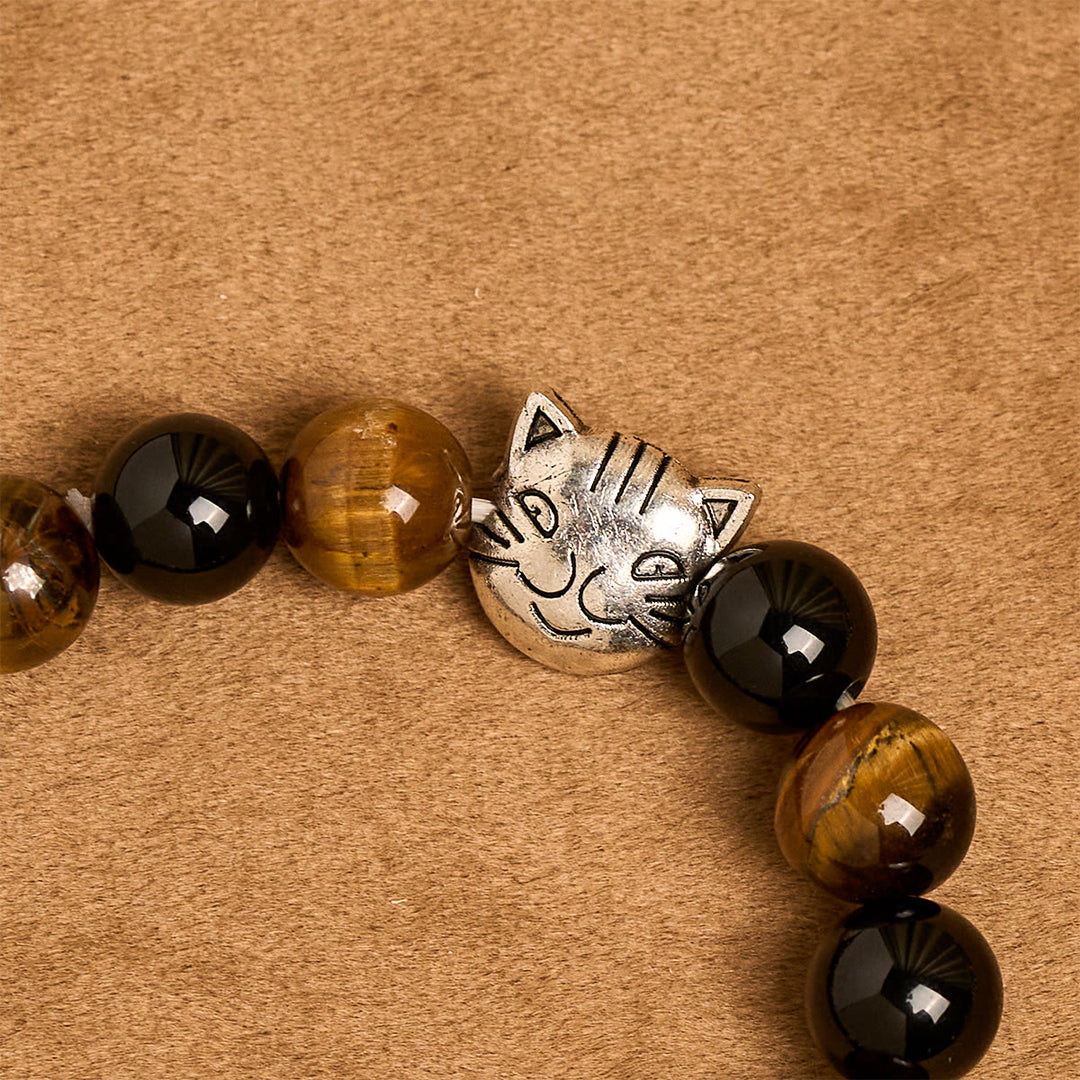 Christianartworkshop Faithful Tabby Cat with Brown Black Beads for Loving Prayer Bracelet, Animal Rosary - image 14
