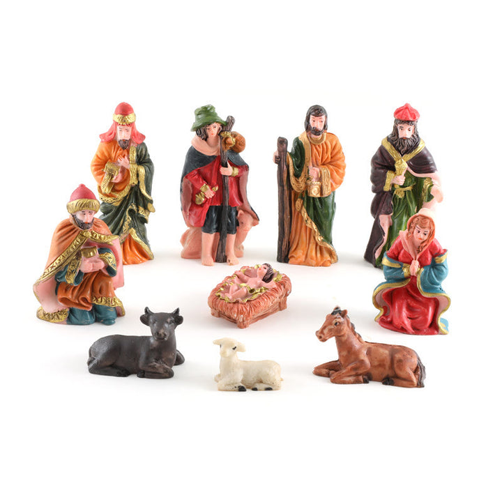 Christianartworkshop Complete Christmas Nativity Scene Desktop Ornament Set of 10 - image 4