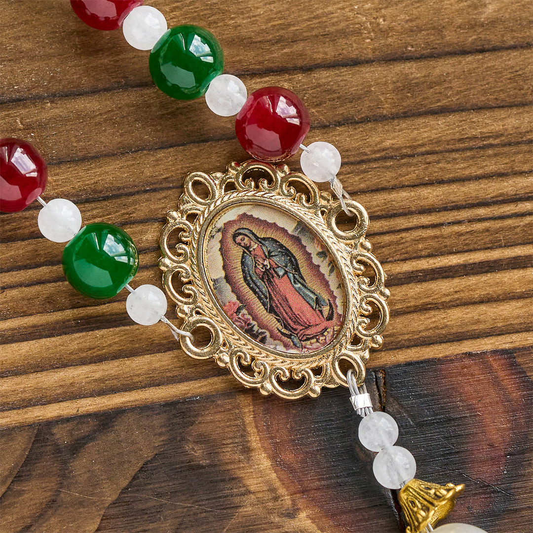 Christianartworkshop Holly Wreath Christmas Tricolor Beads Rosary: Celebrate the Holy Birth - image 8
