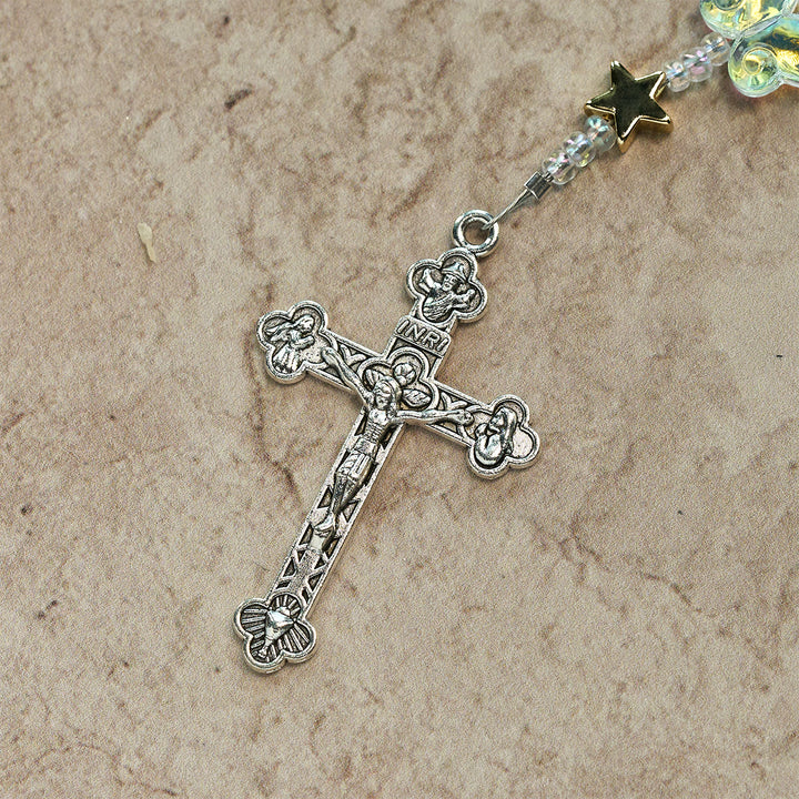 Christianartworkshop Starry Sky Shimmering Green Butterfly with Miraculous Medal Animal Rosary - image 7