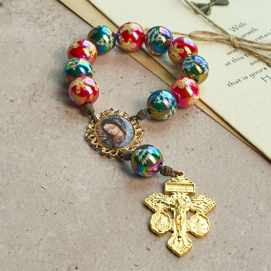 Christianartworkshop Christmas Devotion Red Green Holiday Beads Pocket Rosary: Pray anywhere, anytime - image 14