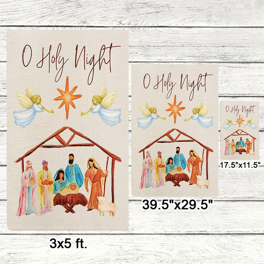 Christianartworkshop Angels Playing Horn O Holy Night Nativity Garden Flag - image 5