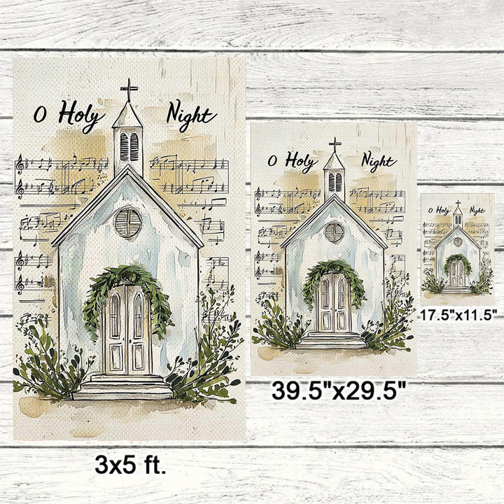 Christianartworkshop Music Notes & Church O Holy Night Christmas Garden Flag - image 5
