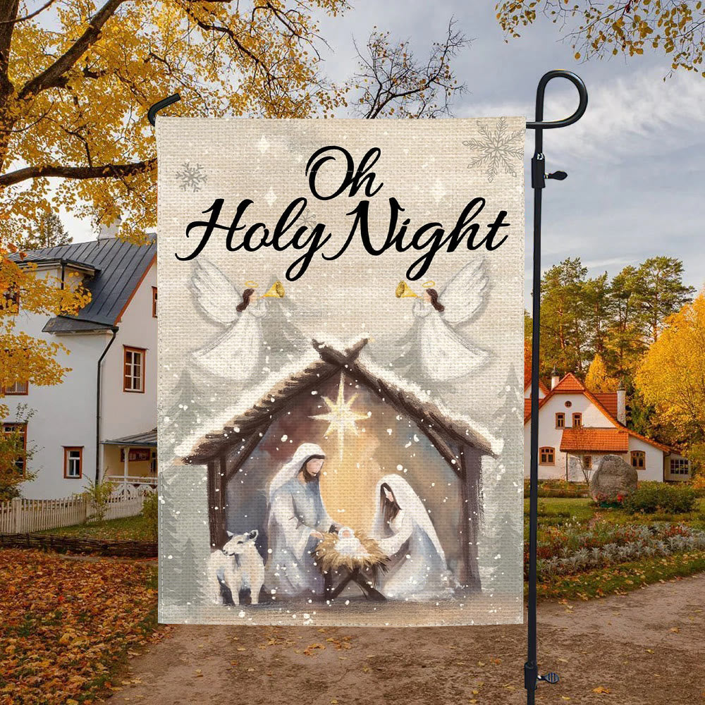 Christianartworkshop Snowy Oh Holy Night Nativity Garden Flag - Faith - Filled Christmas Scene - image 4