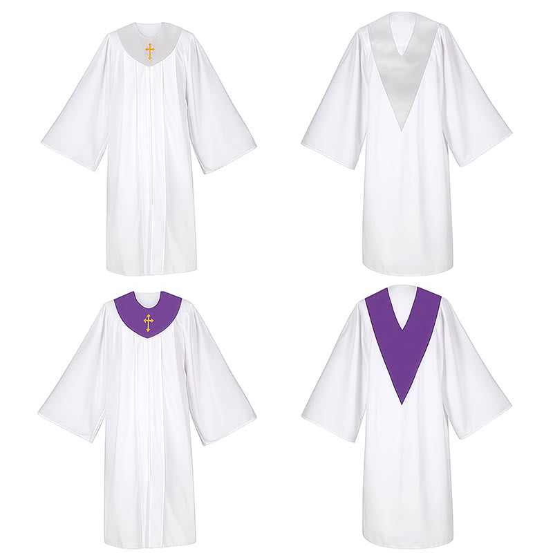 Christianartworkshop Divine Clergy Robe for Religious Services - Cross Accent Yoke - image 18