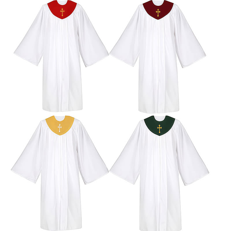 Christianartworkshop Divine Clergy Robe for Religious Services - Cross Accent Yoke - image 19