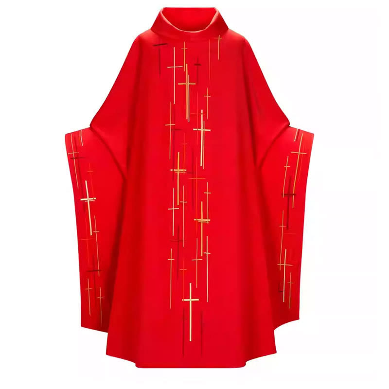 Christianartworkshop Visual Linear Cross Chasuble in Assorted Vibrant Colors - Red - One Size FIts Most - image 1
