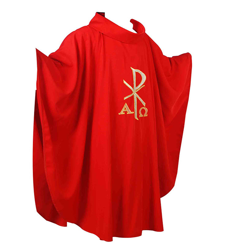 Christianartworkshop Assorted - Color Chasuble Set with Thematic Gold Motifs - Red - One Size FIts Most - image 1