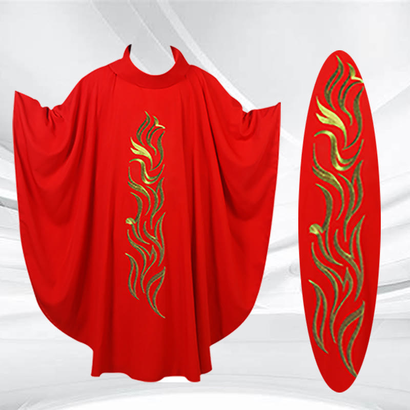 Christianartworkshop Elegant Multicolored Chasuble with Golden Lamb & Spiral Elements - image 1