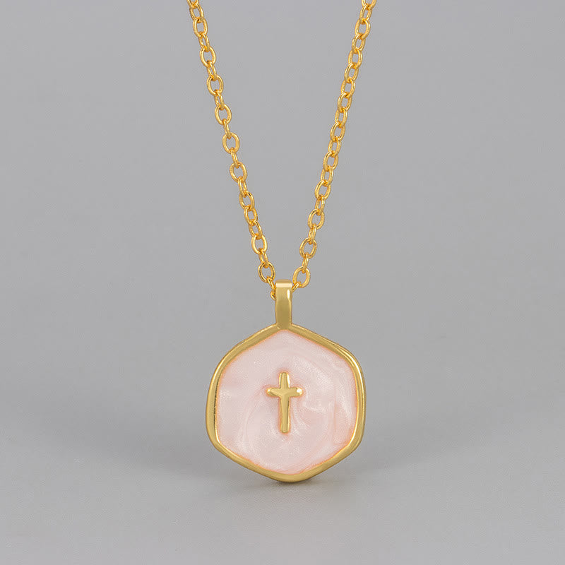 Christianartworkshop Geometric Cross Pendant Necklace in Pastel Hues - image 9