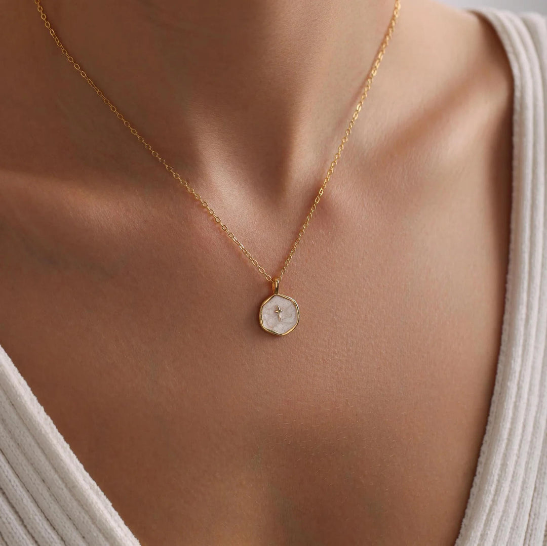 Christianartworkshop Geometric Cross Pendant Necklace in Pastel Hues - image 1