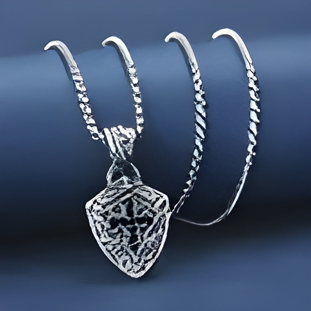 Christianartworkshop Ornate Shield - Shaped Crucifix Necklace with Black Zircons Inlays - image 1