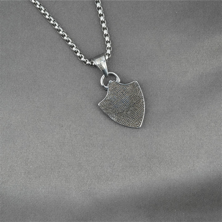 Christianartworkshop Ornate Shield - Shaped Crucifix Necklace with Black Zircons Inlays - image 4