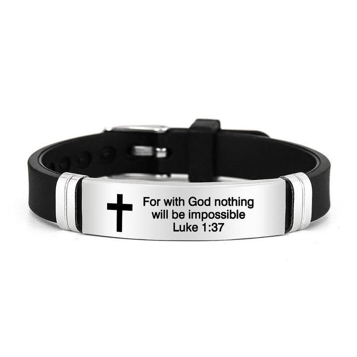 Christianartworkshop Multi - Styled Motivational Cross Bracelet with Bible Verses - Silver 1:37 - image 2