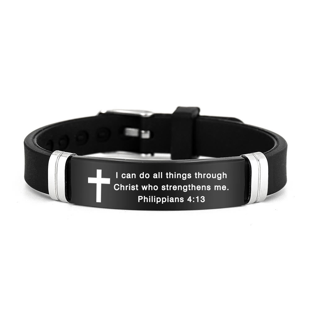 Christianartworkshop Multi - Styled Motivational Cross Bracelet with Bible Verses - Black 4:13 - image 17