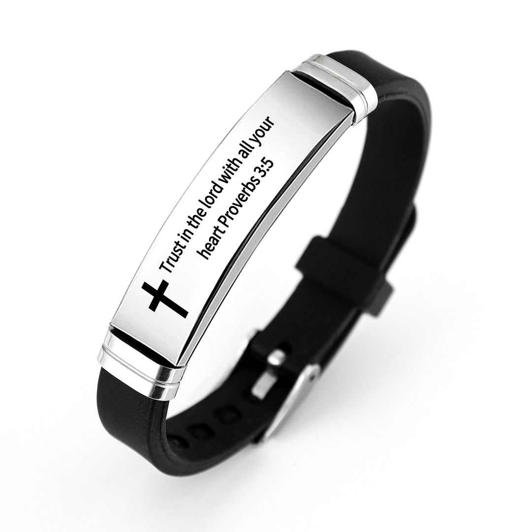 Christianartworkshop Multi - Styled Motivational Cross Bracelet with Bible Verses - Silver 3:5 - image 5