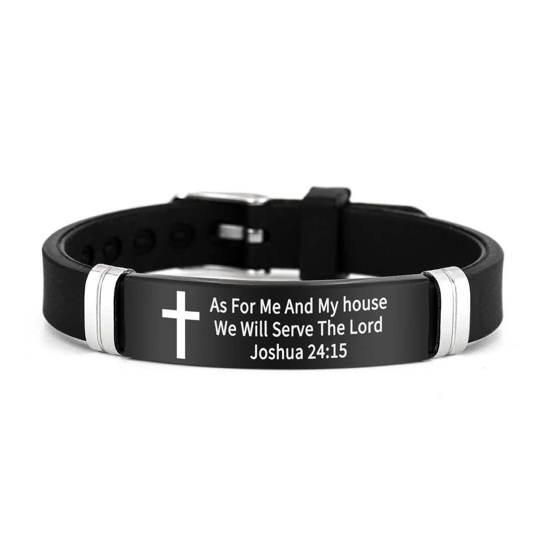 Christianartworkshop Multi - Styled Motivational Cross Bracelet with Bible Verses - Black 24:15 - image 25