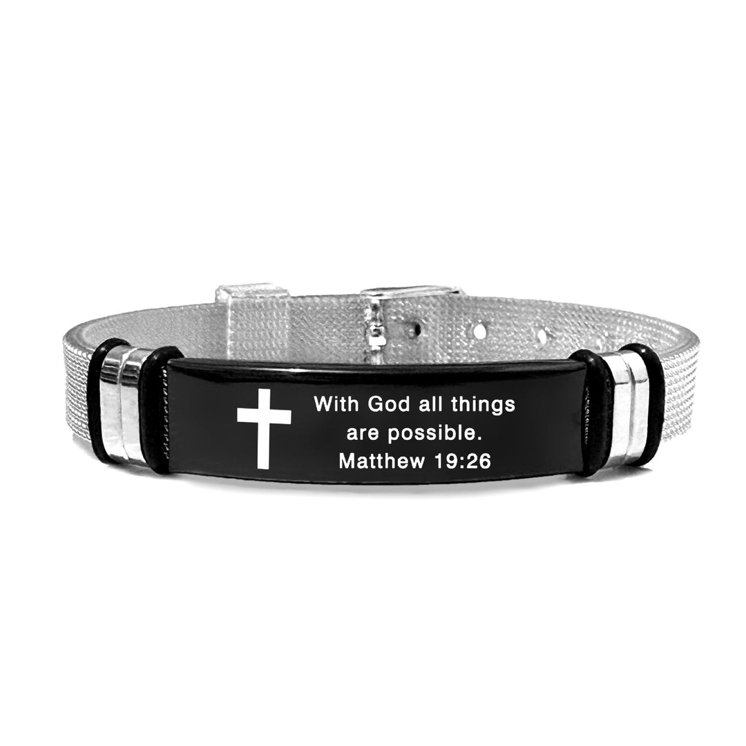 Christianartworkshop Multi - Styled Motivational Cross Bracelet with Bible Verses - PVC 19:26 - image 28